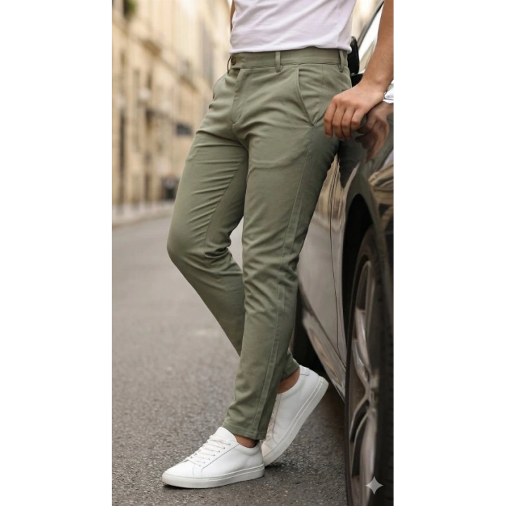 Erkek Slim Fit Dilli Kumaş Pantolon