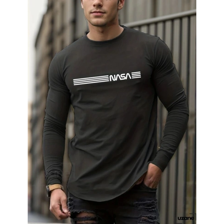 Erkek Uzun Kollu Bisiklet Yaka Viskon Sweat