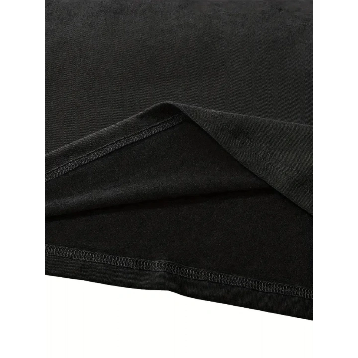 Fiyonk Baskılı Siyah Oversize Unisex T-shirt- Siyah