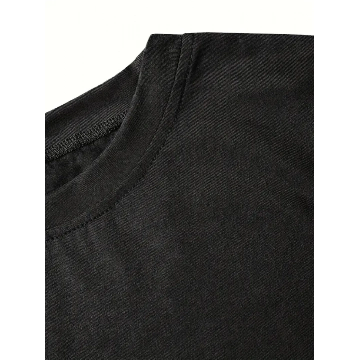 Fiyonk Baskılı Siyah Oversize Unisex T-shirt- Siyah