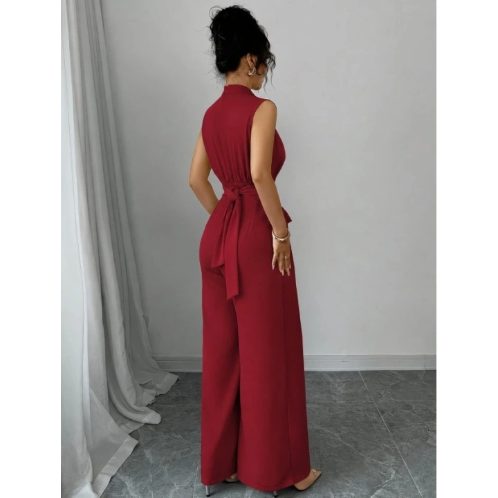 Kadın Balıkçı Yaka Kolsuz Incili Beli Kuşaklı Uzun Janjan Tulum