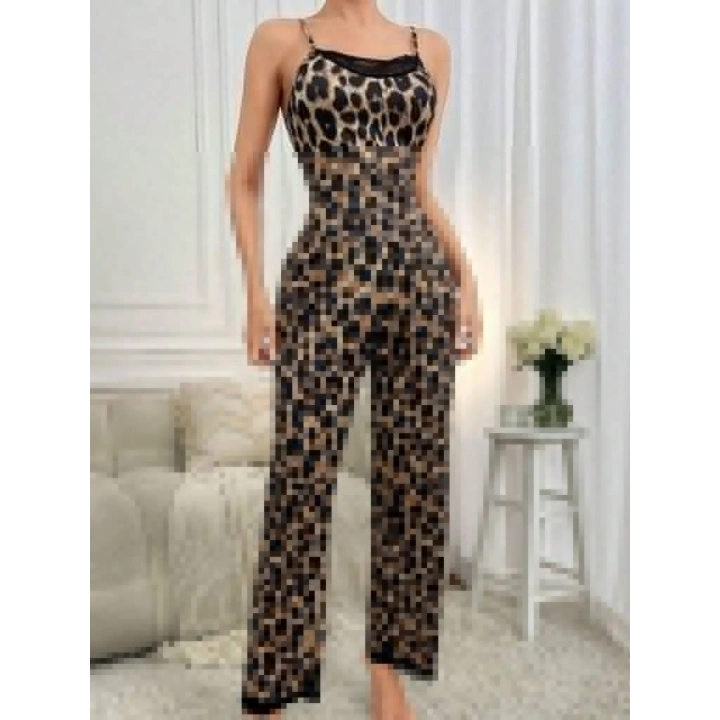 Kadın Ip Askılı Yakası Dantelli Bluz Ve Pijama Sandy Ikili Takım