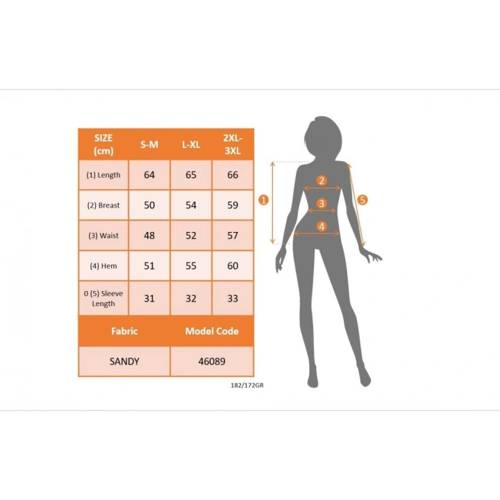 Kadın Kısa Kollu Yakalı Uzun Sandy Bluz