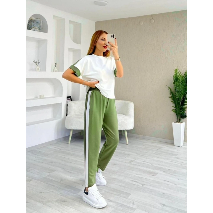 Kadın Modal Dokulu Kumaş Yanı şeritli Takım