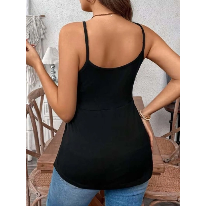 Kadın önden çapraz Askılı Uzun Vıskon Bluz