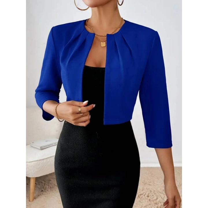 Kadın Truvakar Kol önü Açık Kısa Ithal Krep Ceket