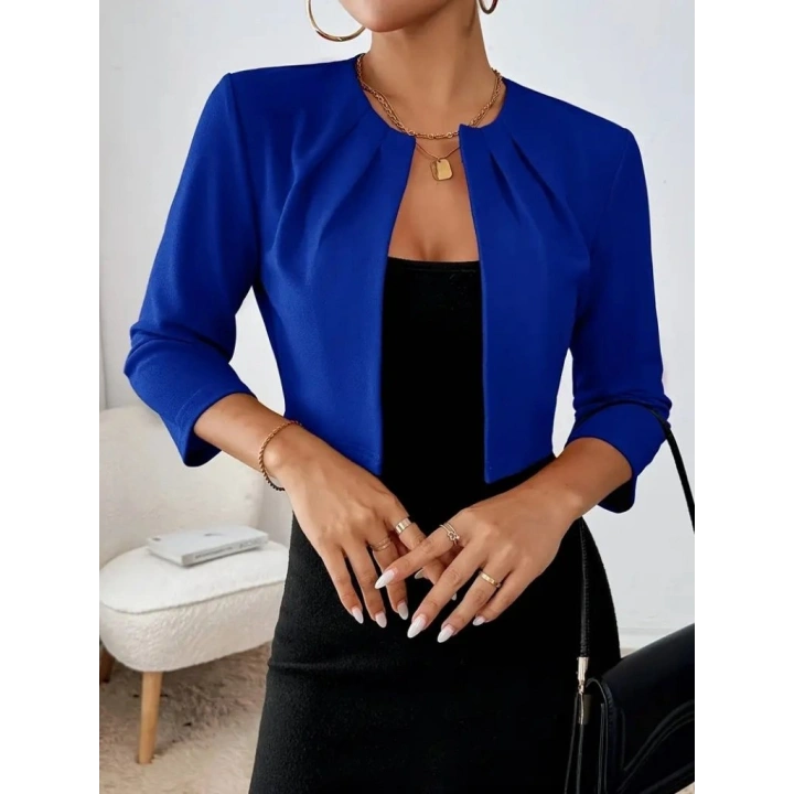 Kadın Truvakar Kol önü Açık Kısa Ithal Krep Ceket