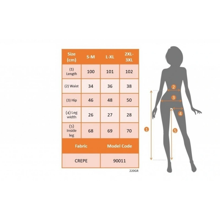 Kadın üste Oturan Paçası Bilek üzerinde Biten Atlas Kumaş Pantolon 36 (S) - 48 (4XL)