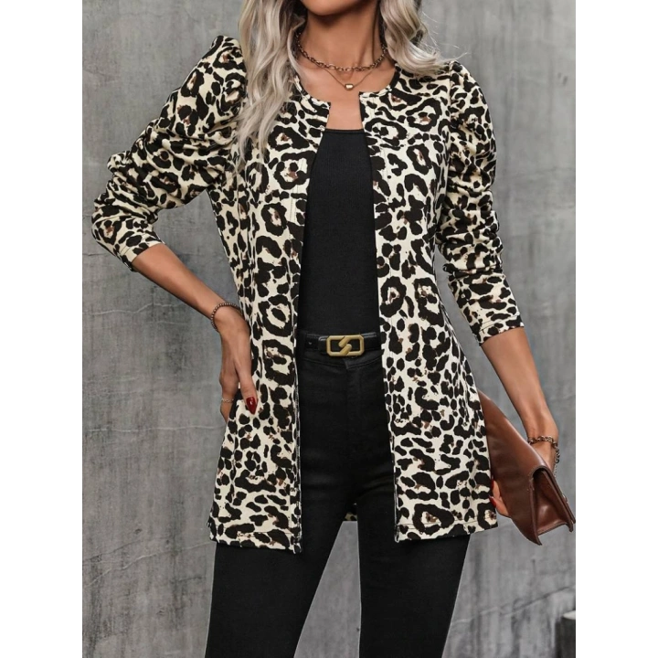 Kadın Uzun Kollu Alın Omuz önü Açık şardonlu Dalgıç Ceket