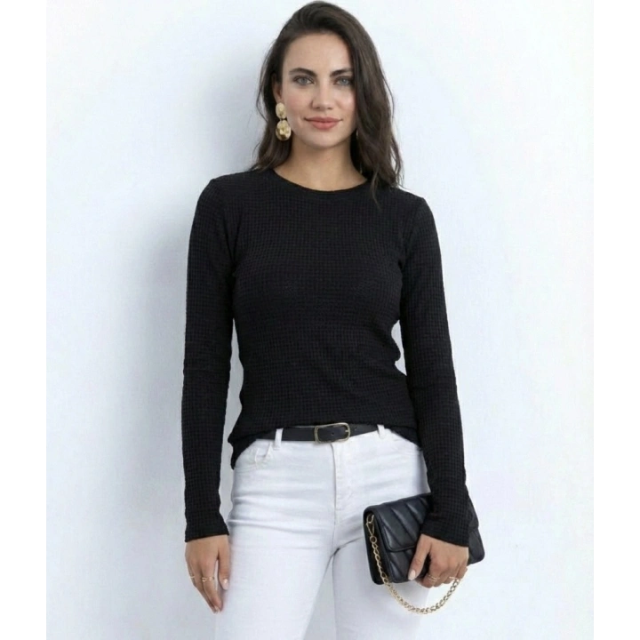 Kadın Uzun Kollu Bisiklet Yaka Triko Kazak