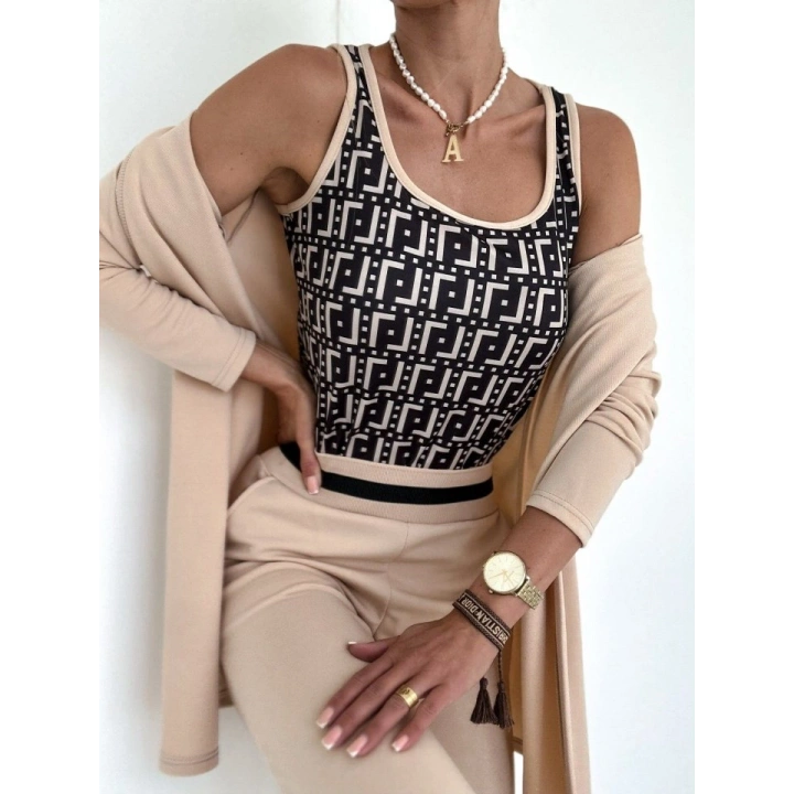 Kadın Uzun Kollu Krep üçlü Takım