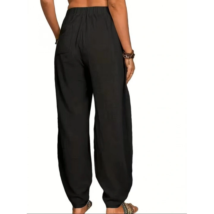 Kadın Yüksek Bel Cep Detaylı Pantolon