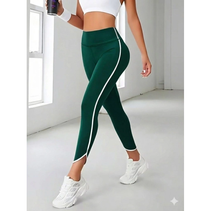 Kadın Yüksek Bel Yan şerit Detaylı Dalgıç Tayt