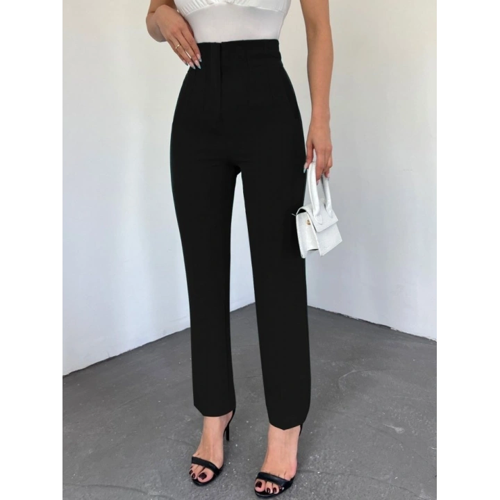 Zra Pileli Havuç Pantolon -Siyah