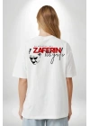 30 Ağustos Zafer Bayramı Atatürk Temalı Oversize Bisiklet Yaka T-shirt - Beyaz