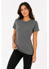 Basic Tişört Bisiklet Yaka Kısa Kol Günlük Yazlık Slim Fit T-Shirt - Antrasit