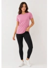 Basic Tişört Bisiklet Yaka Kısa Kol Günlük Yazlık Slim Fit T-Shirt - Pembe