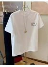Baskılı Oversize Bisiklet Yaka T-shirt - Beyaz