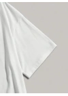Baskılı Oversize Bisiklet Yaka T-shirt - Beyaz