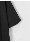 Baskılı Oversize Bisiklet Yaka T-shirt - Siyah