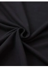 Baskılı Oversize Bisiklet Yaka T-shirt - Siyah