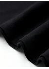 Baskılı Oversize Bisiklet Yaka T-shirt - Siyah