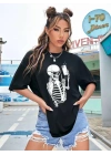 Baskılı T-shirt - Siyah
