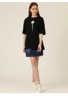 Baskılı T-shirt - Siyah
