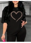 Baskılı T-shirt - Siyah