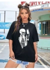Baskılı T-shirt - Siyah