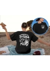 Bisiklet Yaka Baskılı T-shirt - Siyah