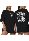 Bisiklet Yaka Baskılı T-shirt - Siyah