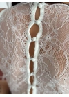 Dantel Detaylı Derin Dekolte Body Şık Kolsuz Yazlık Bodysuit - Beyaz