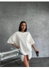 Düz Biskilet Yaka  T-shirt - Beyaz