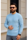 Erkek Fitilli Triko Kazak 3’lü Set – Bej, Bebek Mavisi, SiyahKalın Dokuma Pamuklu Regular Fit Bisiklet Yaka Uzun Kollu Kışlık Ve Baharlık Rahat Triko Kombini