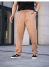 Erkek Keten Cepli Çıma Dikişli Jogger Buggy Pantalon Rahat Kalıp - Kahverengi