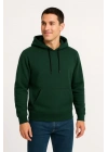 Erkek Üç İplik Kapüşonlu Kanguru Cepli SweatShirt Hoodie - Haki