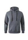 Erkek Uzun Kol Kapşonlu Basic Sweatshirt Hoodie - Füme