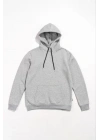 Erkek Uzun Kol Kapşonlu Basic Sweatshirt Hoodie - Gri