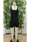 Kadın Kare Yaka Sırt Dekolte Detay Dalgıç Bodycon Mini Tulum
