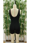 Kadın Kare Yaka Sırt Dekolte Detay Dalgıç Bodycon Mini Tulum
