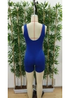 Kadın Kare Yaka Sırt Dekolte Detay Dalgıç Bodycon Mini Tulum