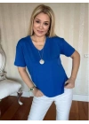 Kadın Kısa Kollu V Yaka Bluz