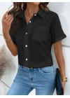 Kadın Kısa Kollu Yakalı önden Düğmeli Gömlek