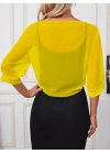 Kadın Truvakar Kollu önden Bağlamalı Kısa şifon Bolero Ceket