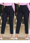 Kadın üste Oturan Paçası Bilek üzerinde Biten Krep Kumaş Kumaş Pantolon 36 (S) - 50 (5XL)
