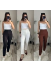 Kadın üste Oturan Paçası Bilek üzerinde Biten Krep Kumaş Kumaş Pantolon 36 (S) - 50 (5XL)