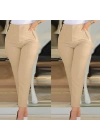 Kadın üste Oturan Paçası Bilek üzerinde Biten Krep Kumaş Pantolon 36 (S) - 50 (5XL)