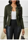 Kadın Uzun Kollu önü Açık Düğmeli Kısa Süet Ceket