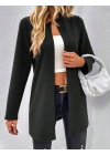 Kadın Uzun Kollu önü Açık Uzun Modal Ceket